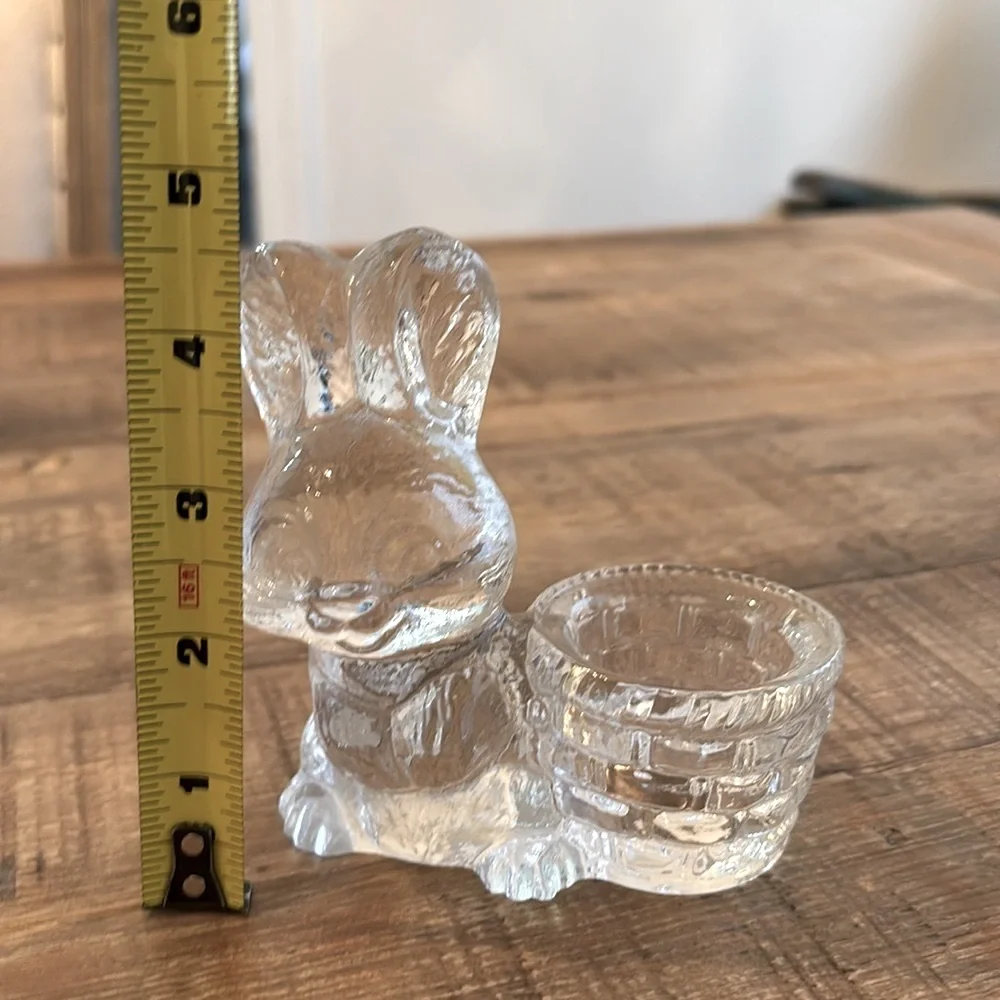 Vintage Glass Goebel Bunny Tea Light Holder.  Antique | Collectible | Retired